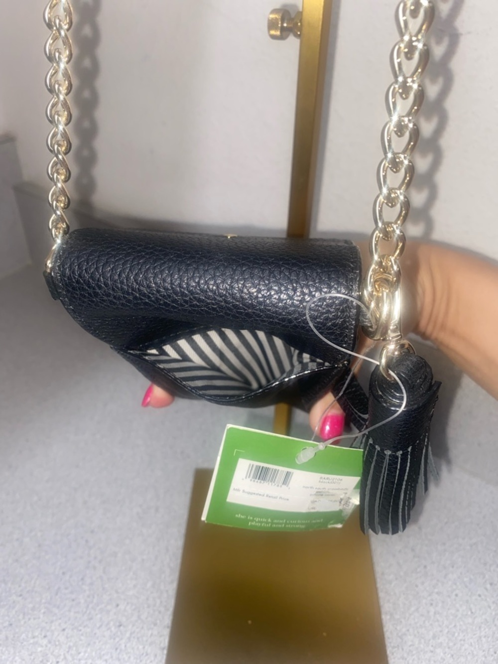 Kate Spade Black North-South Crossbody Phone Purse NWT - Picture 7 of 13